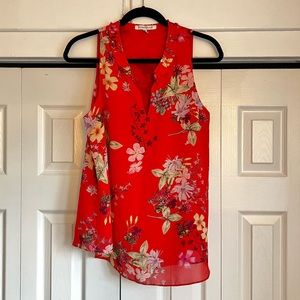 Rose & Olive red floral tank top